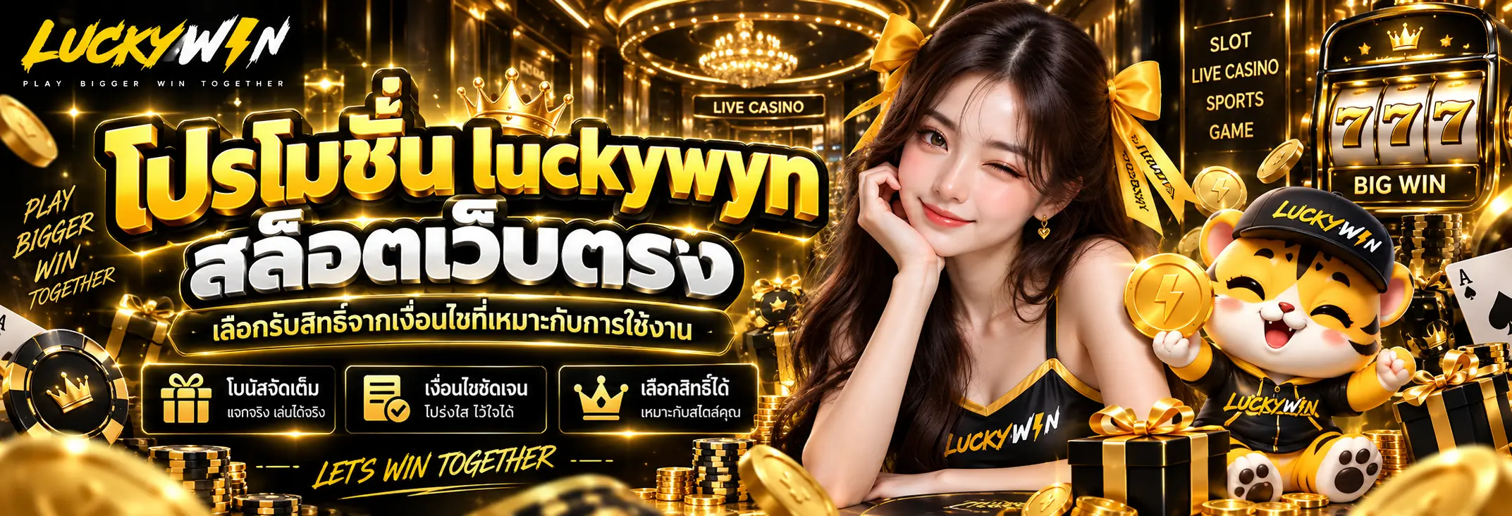 โปรโมชั่น luckywyn สล็อตเว็บตรง เลือกรับสิทธิ์จากเงื่อนไขที่เหมาะกับการใช้งาน